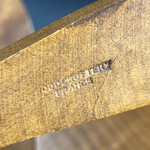 Vintage Footed Wood Salad Bowl Fork Spoon Set By Woodcraftery Made In USA - Picture 6 of 16